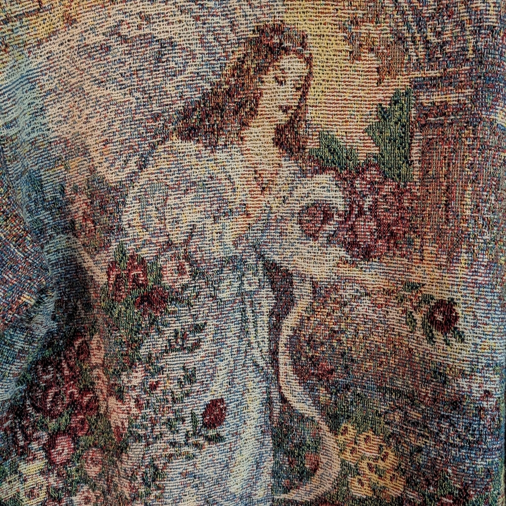 Sugar Street Weavers Cotton Woven Tapestry Angel Of Love Lena Liu Vintage Jacket - Picture 6 of 7